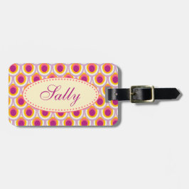 Gelaagde roze bagagelabel