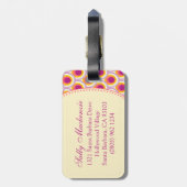 Gelaagde roze bagagelabel (Achterkant verticaal)