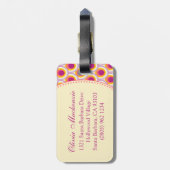 Gelaagde roze bagagelabel (Achterkant verticaal)