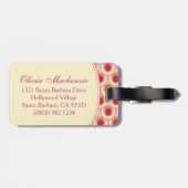 Gelaagde roze bagagelabel (Achterkant horizontaal)