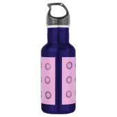 Gelaagde roze en Paarse Polka Dots op Waterfles (Achterkant)