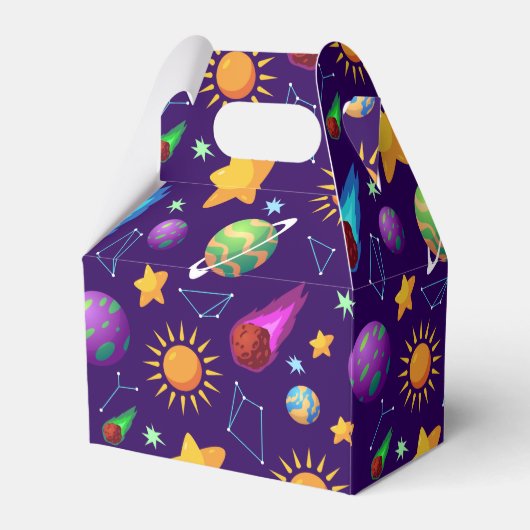 Gelaagde ruimtemelkwegliefhebbers bedankdoosjes (Achterkant)
