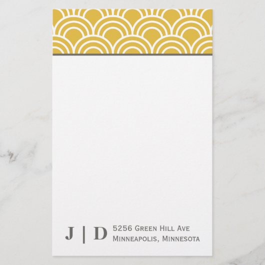 Gelaagde sint-jakobsschelpen briefpapier (Voorkant)