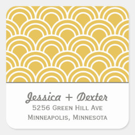 Gelaagde sint-jakobsschelpen vierkante sticker