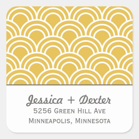 Gelaagde sint-jakobsschelpen vierkante sticker (Voorkant)