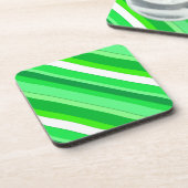 Gelaagde snoepjes strepen - groen en wit drankjes onderzetter (Linkerzijde)