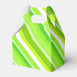 Gelaagde snoepjes strepen - kalkgroen en wit bedankdoosjes