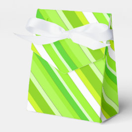 Gelaagde snoepjes strepen - kalkgroen en wit bedankdoosjes
