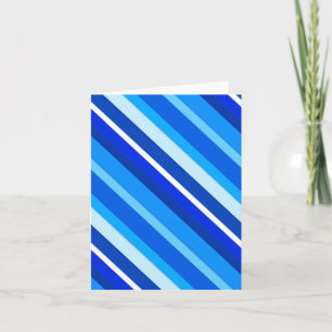 Gelaagde snoepjes strepen - kobalt en bleek blauw feestdagen kaart