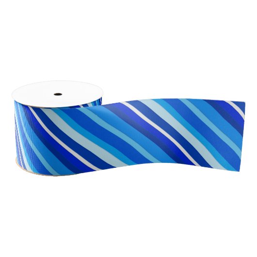 Gelaagde snoepjes strepen - kobalt en bleek blauw grosgrain lint (Spoel)