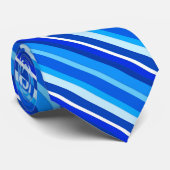 Gelaagde snoepjes strepen - kobalt en bleek blauw stropdas (Opgerold)