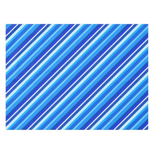 Gelaagde snoepjes strepen - kobalt en bleek blauw tafelkleed (Voorkant (Horizontaal))