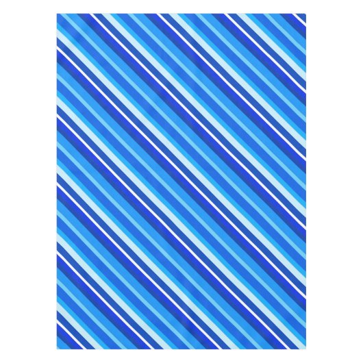 Gelaagde snoepjes strepen - kobalt en bleek blauw tafelkleed (Voorkant)