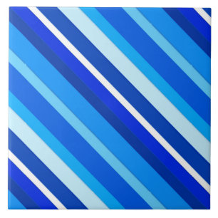 Gelaagde snoepjes strepen - kobalt en bleek blauw tegeltje