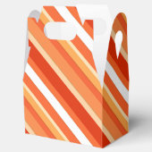 Gelaagde snoepjes strepen - oranje en wit bedankdoosjes (Geopend)