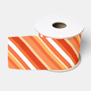 Gelaagde snoepjes strepen - oranje en wit grosgrain lint