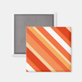 Gelaagde snoepjes strepen - oranje en wit magneet (Voorkant / Achterkant)