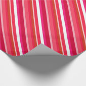 Gelaagde snoepjes strepen - rood, roze en wit cadeaupapier (Hoek)