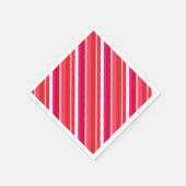 Gelaagde snoepjes strepen - rood, roze en wit servetten (Hoek)