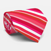 Gelaagde snoepjes strepen - rood, roze en wit stropdas (Opgerold)