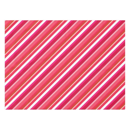 Gelaagde snoepjes strepen - rood, roze en wit tafelkleed (Voorkant (Horizontaal))