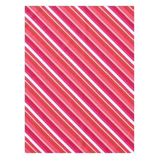 Gelaagde snoepjes strepen - rood, roze en wit tafelkleed (Voorkant)