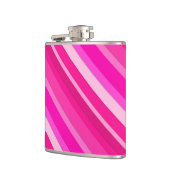 Gelaagde snoepjes strepen - roze en fuchsie heupfles (Links)