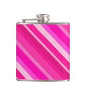 Gelaagde snoepjes strepen - roze en fuchsie heupfles (Voorkant)