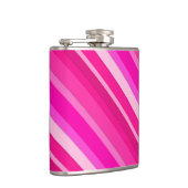 Gelaagde snoepjes strepen - roze en fuchsie heupfles (Rechts)