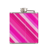 Gelaagde snoepjes strepen - roze en fuchsie heupfles (Achterkant)