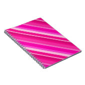 Gelaagde snoepjes strepen - roze en fuchsie notitieboek (Rechterzijde)