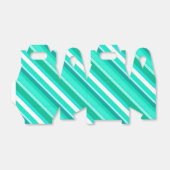Gelaagde snoepjes strepen - turkooizen en wit bedankdoosjes (Uitgevouwen)