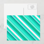 Gelaagde snoepjes strepen - turkooizen en wit briefkaart (Voorkant / Achterkant)