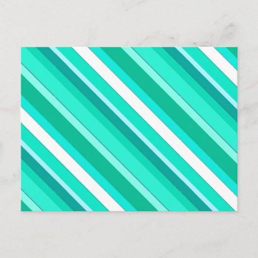 Gelaagde snoepjes strepen - turkooizen en wit briefkaart (Voorkant)