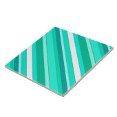 Gelaagde snoepjes strepen - turkooizen en wit tegeltje (Zijkant)