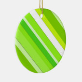 Gelaagde snoepstrepen - limoengroen en wit keramisch ornament (Rechts)