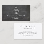  gelaagde taart Logo op schoolbord bakkerij Visitekaartje (Voorkant / Achterkant)