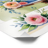 Gelaagde taart Waterverf geïnspireerde print Foto Afdruk (Hoek)