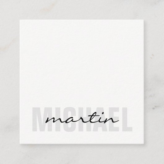 Gelaagde tekst Vet Cursief Vierkante Visitekaartje (Voorkant)