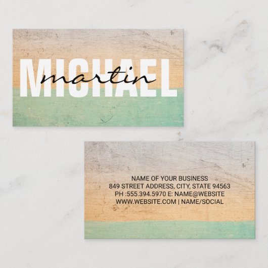 Gelaagde tekst visitekaartje (Voorkant / Achterkant)