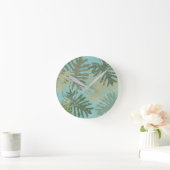 Gelaagde tropische bladeren ronde klok (Huis)
