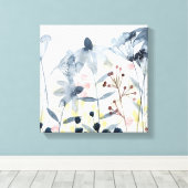 Gelaagde tuinen - Waterverf bloemen Canvas Afdruk (Insitu (Houten vloer))