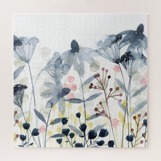 Gelaagde tuinen - Waterverf bloemen Legpuzzel (Horizontaal)