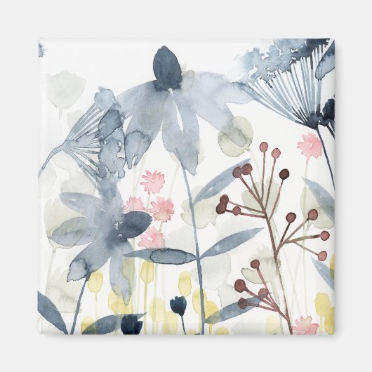 Gelaagde tuinen - Waterverf bloemen Magneet (Voorkant)