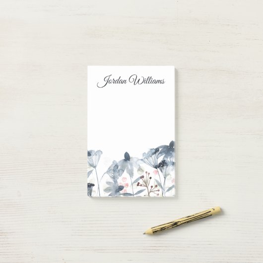 Gelaagde tuinen - Waterverf bloemen Post-it® Notes (Op bureau)