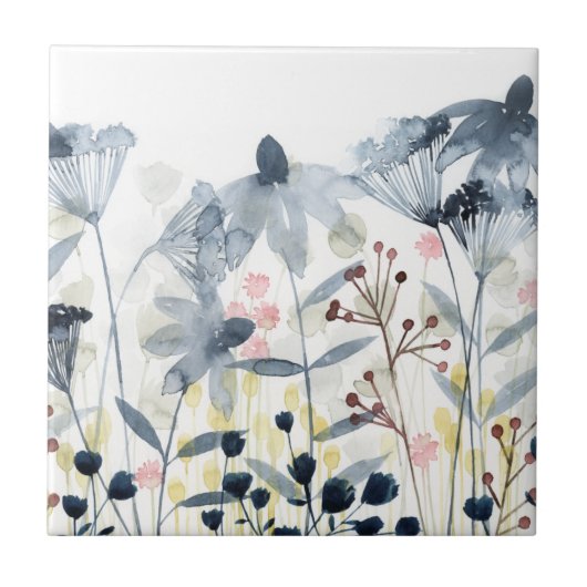 Gelaagde tuinen - Waterverf bloemen Tegeltje (Voorkant)