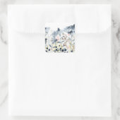 Gelaagde tuinen - Waterverf bloemen Vierkante Sticker (Tas)