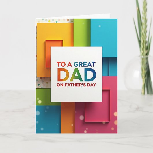 Gelaagde Vaderdag Papieren Kaart (Voorkant)