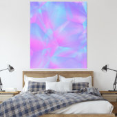 Gelaagde veelhoeken Roze Blauw Paars Canvas Afdruk (Insitu (Slaapkamer))