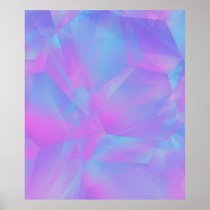 Gelaagde veelhoeken Roze Blauw Paars Poster